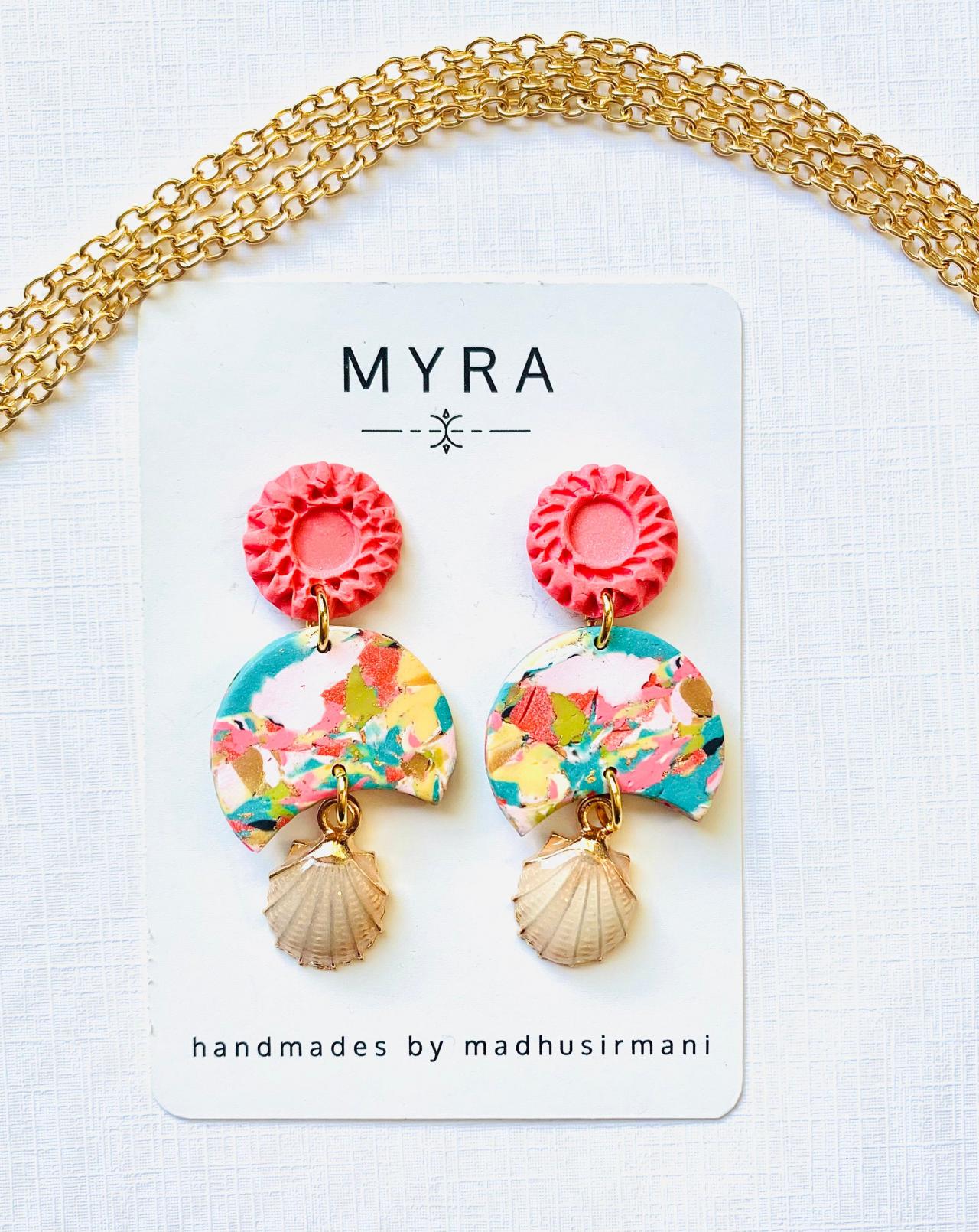 Spring Earrings | Polymer Clay Marble Earrings