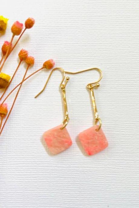 Minimalist Pink Quartz Clay Earrings